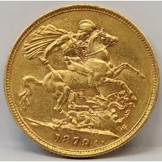 AUSTRALIA 1879 . ONE 1 SOVEREIGN . SYDNEY . GOLD